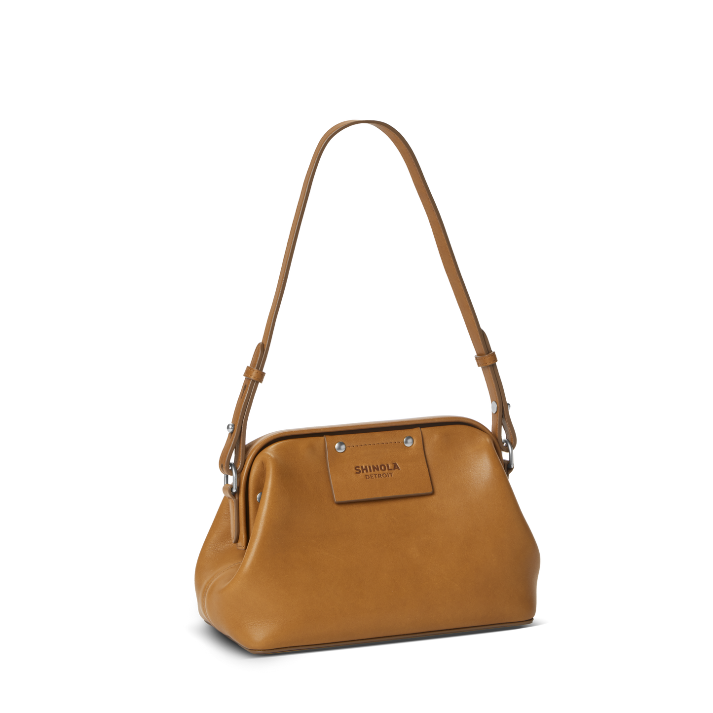 Rivet Frame Shoulder Bag - Tan