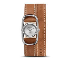 Bike Lock Watch - Tan Leather Wrap Strap