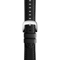 20mm Black Leather Watch Strap - Black