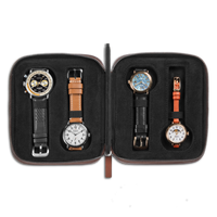 Four Watch Travel Case - Medium Brown