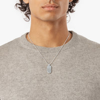 Tag Curb Chain Necklace - Sterling Silver