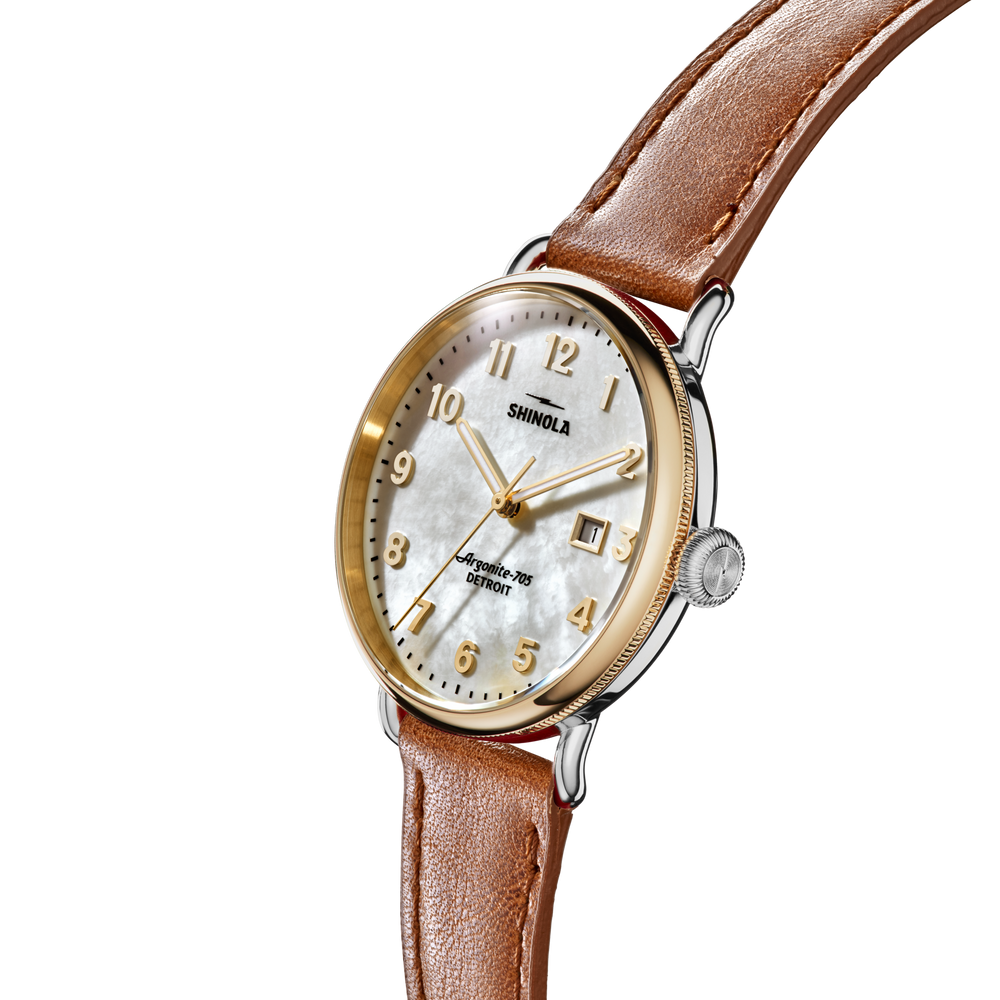50フォリントゾルターンコダーイ Canfield Watch - MOP Tan Leather Strap