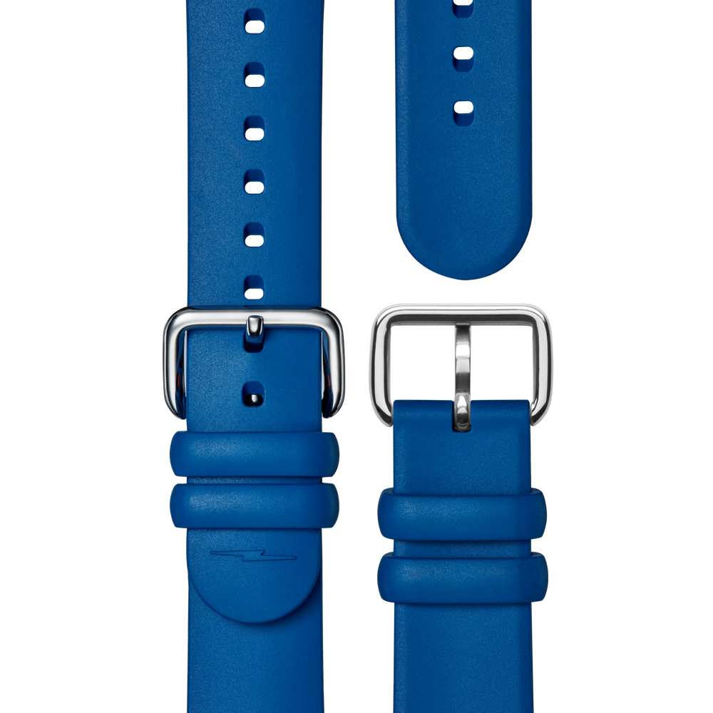 20mm Rubber Strap - Blue Dash Loop