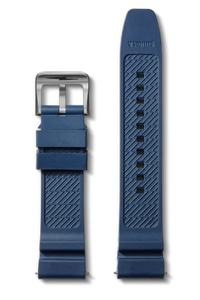 22mm Midnight Blue Expandable Dive Rubber Watch Strap - Midnight Blue