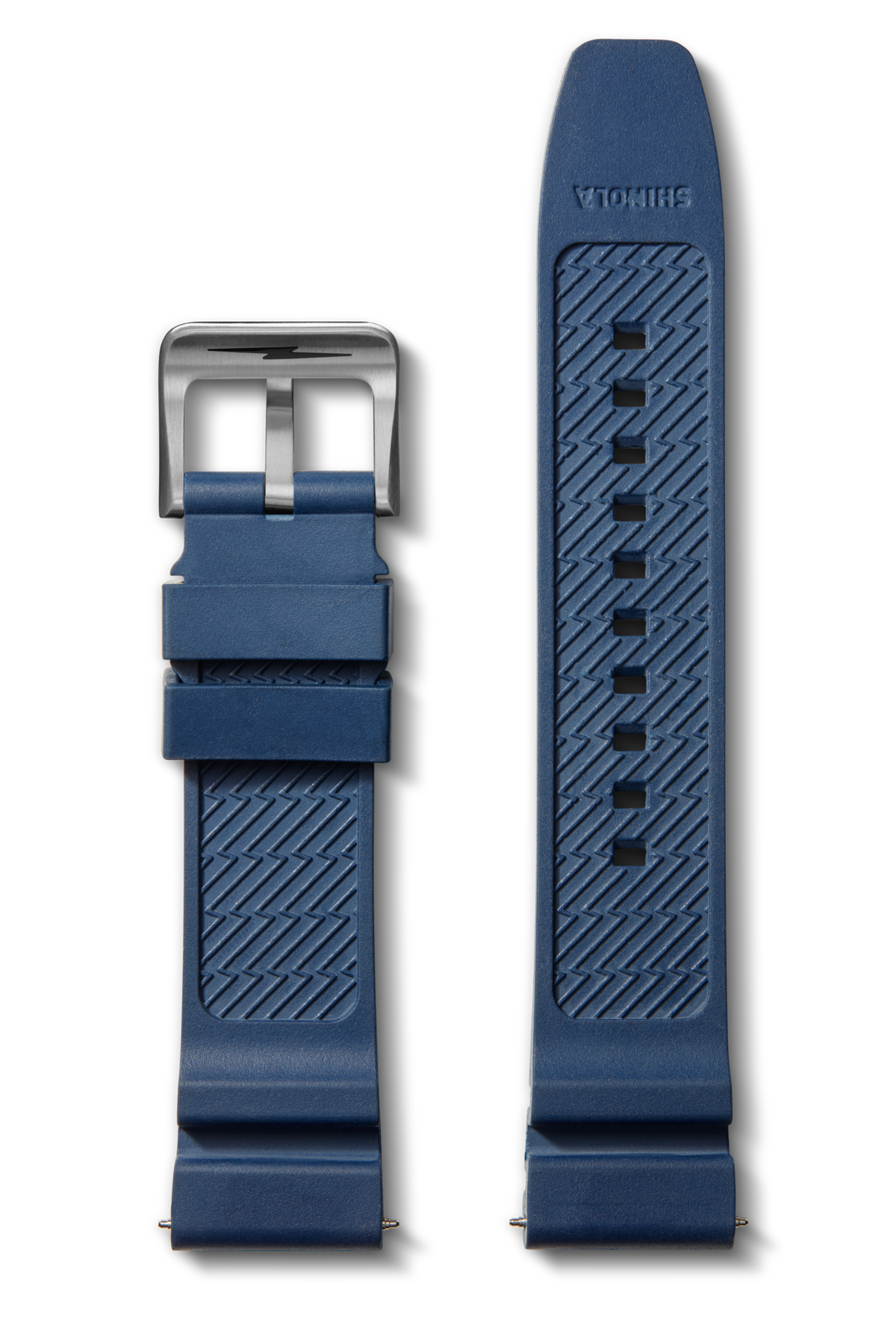 22mm Midnight Blue Expandable Dive Rubber Watch Strap - Midnight Blue