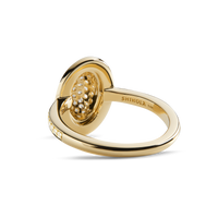 Diamond Pave Oval Ring - Yellow Gold