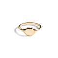Petite Round Signet Ring - Yellow Gold