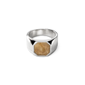 Octagonal Petoskey Signet Ring - Sterling Silver