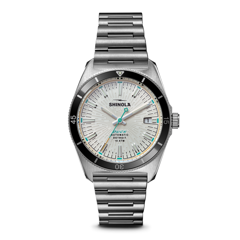 Shinola Duck Automatic 9015 Alabaster on steel bracelet
