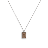 Rectangular Petoskey Stone Pendant Necklace