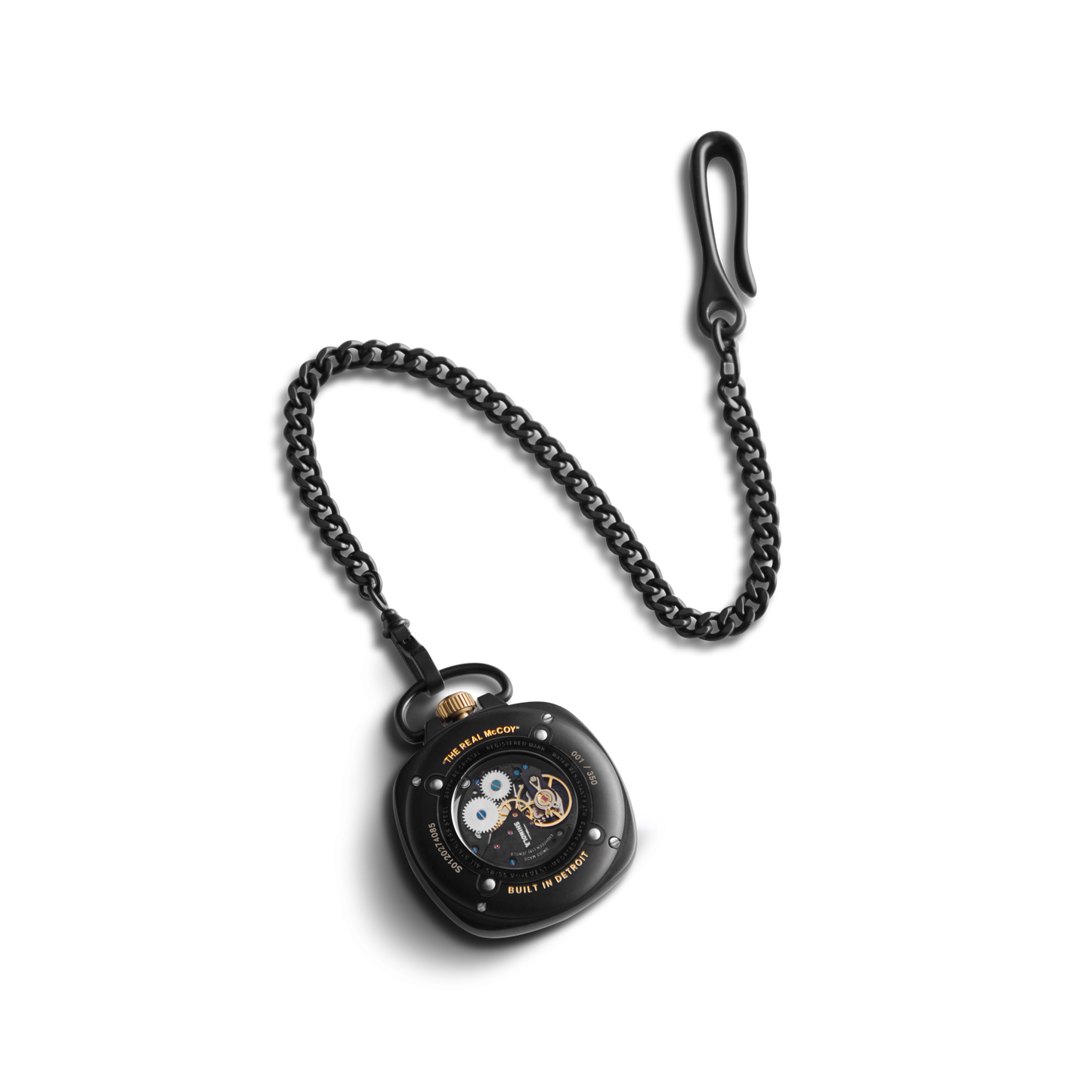 Elijah McCoy Mechanic Pocket Watch - Black