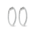 2 Carat Diamond Hoop Earrings - White Gold