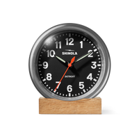 6" Runwell Clock - Tumbled Zinc/Black