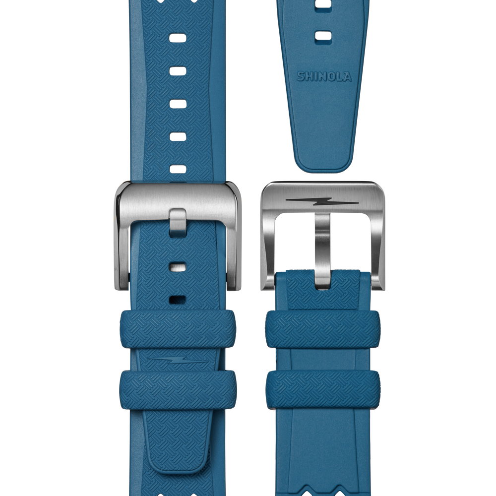 20mm Blue Rubber Watch Strap - Blue