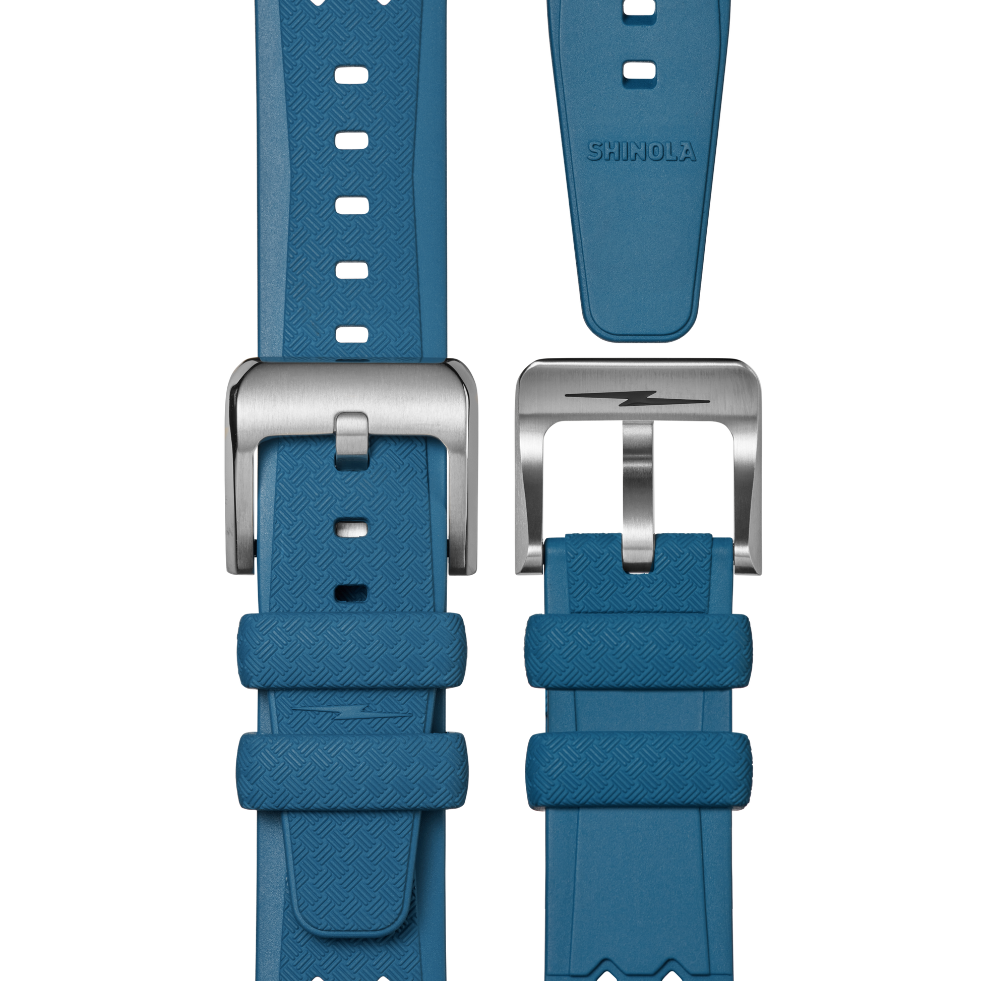 20mm Blue Rubber Watch Strap - Blue