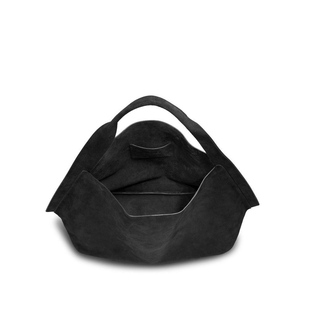 Derby Shoulder Bag - Black Suede