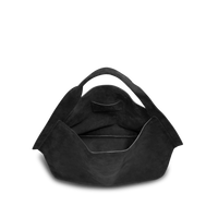 Derby Shoulder Bag - Black Suede