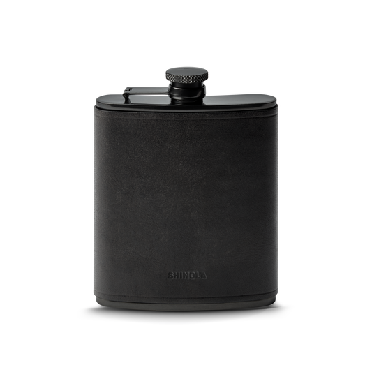 Leather Wrapped Flask - Black