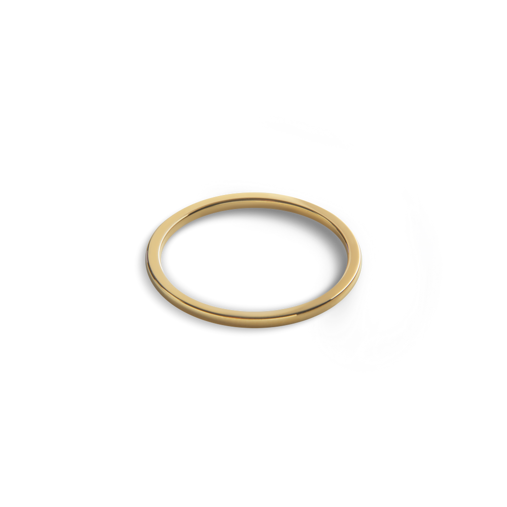 1mm Round Yellow Gold Band