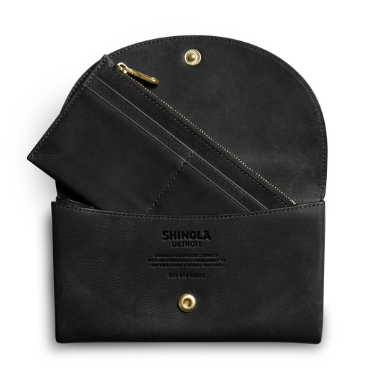 Birdy Large Snap Wallet - Black