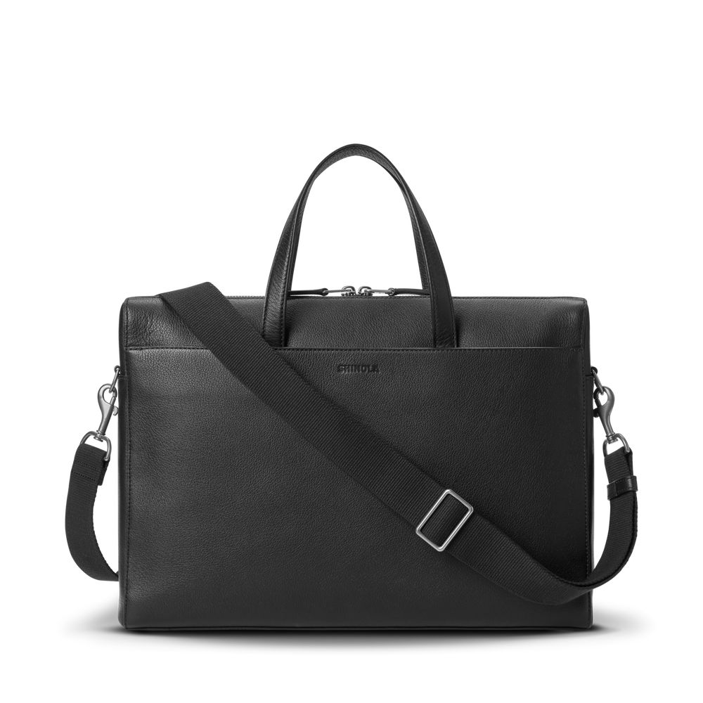 Canfield Briefcase - Black Pebbled Leather