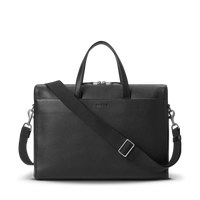 Canfield Briefcase - Black Pebbled Leather