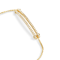 Diamond Pave Rivet Double Row Necklace - Yellow Gold