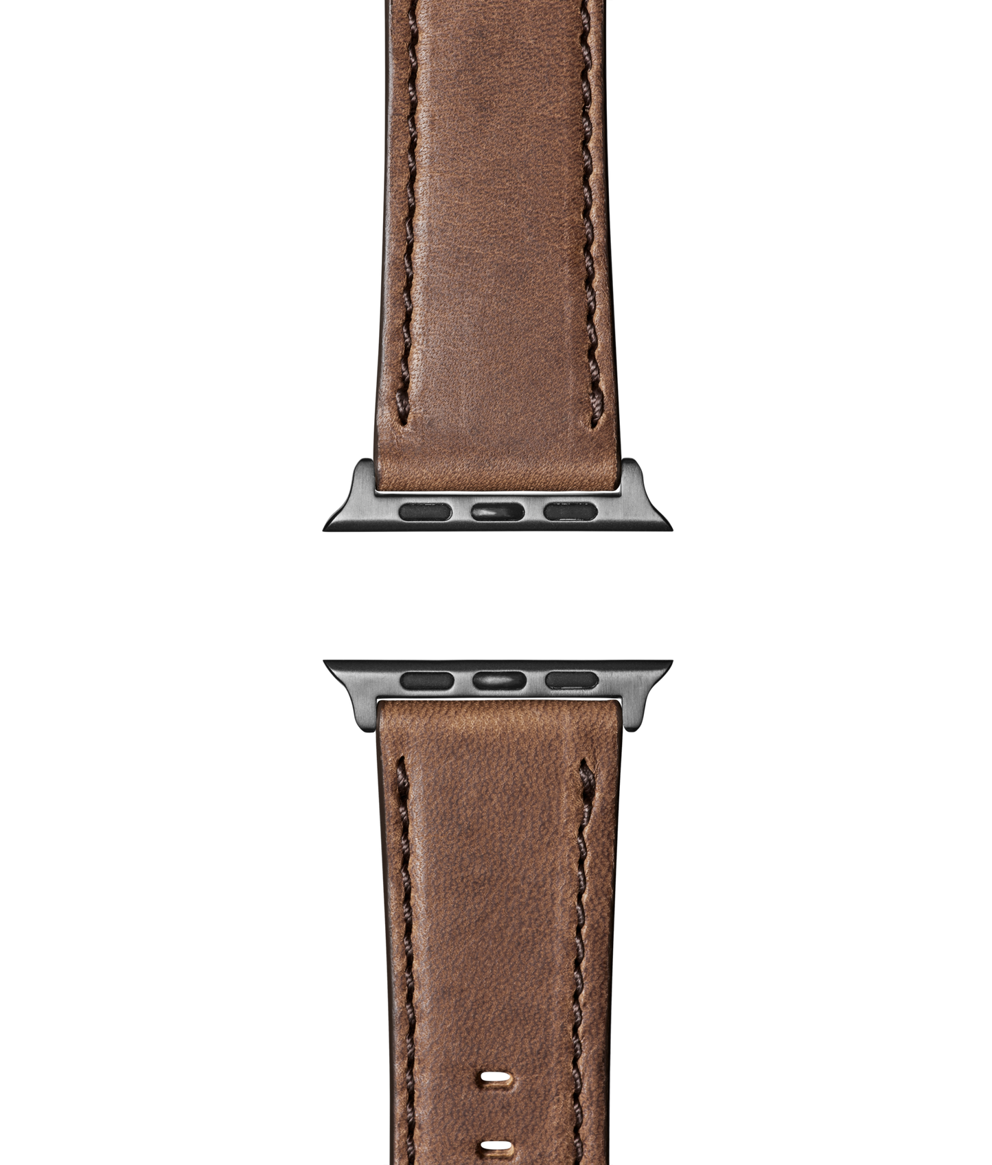 24mm Black Leather Apple Watch Strap - Black