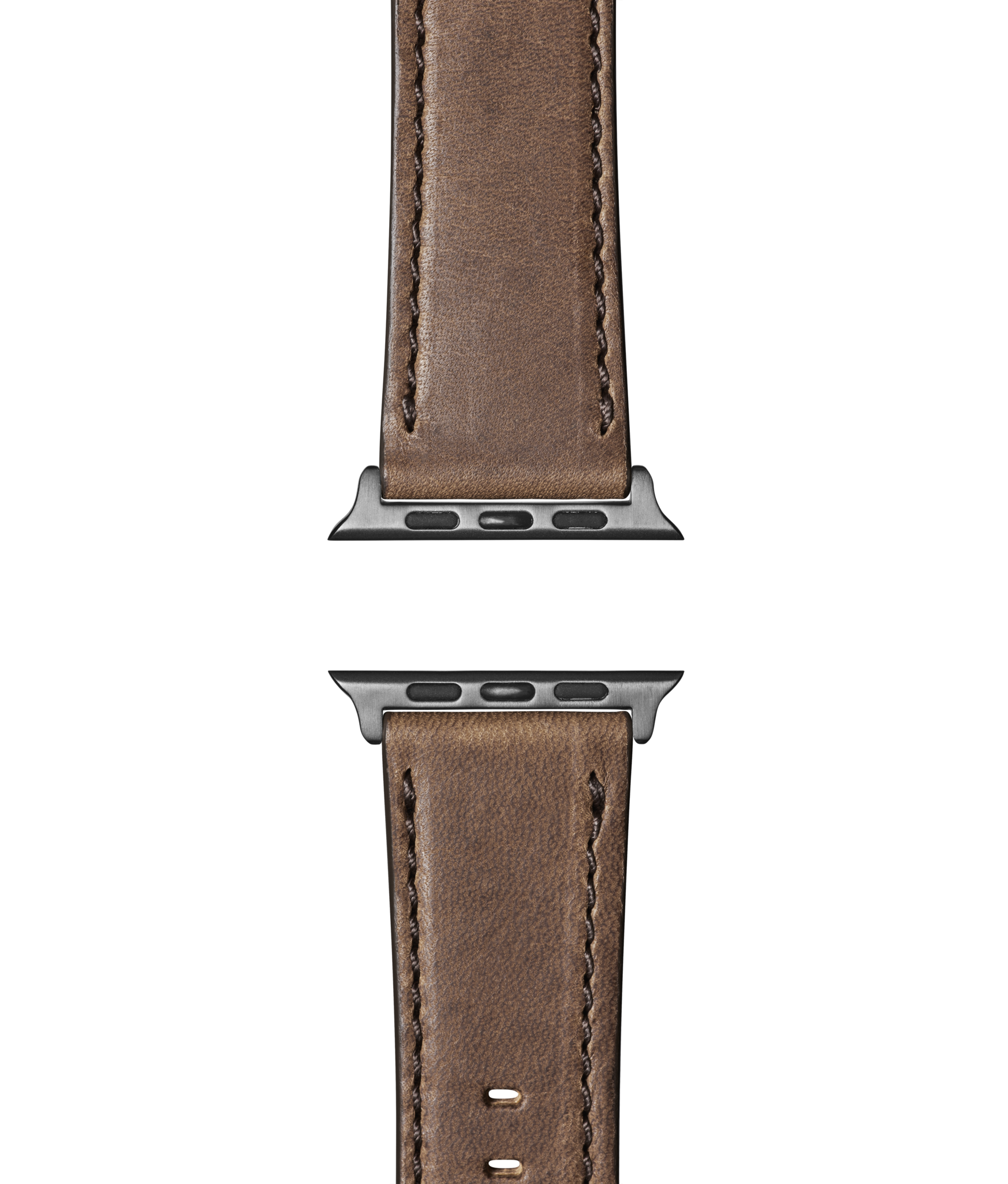 24mm Black Leather Apple Watch Strap - Black