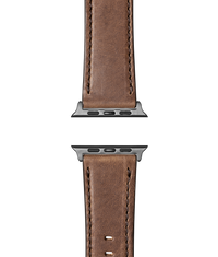 24mm Black Leather Apple Watch Strap - Black