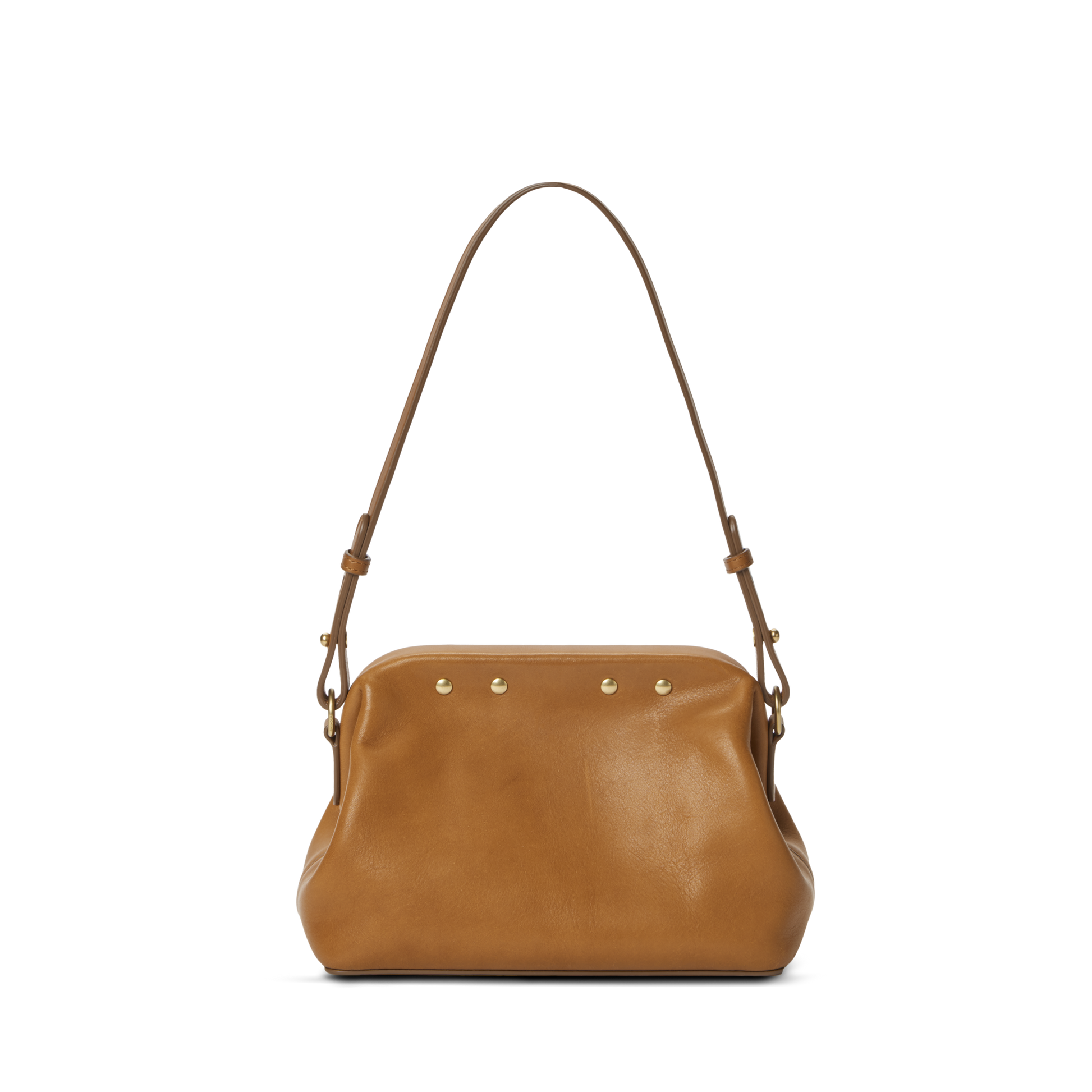 Rivet Frame Shoulder Bag - Tan