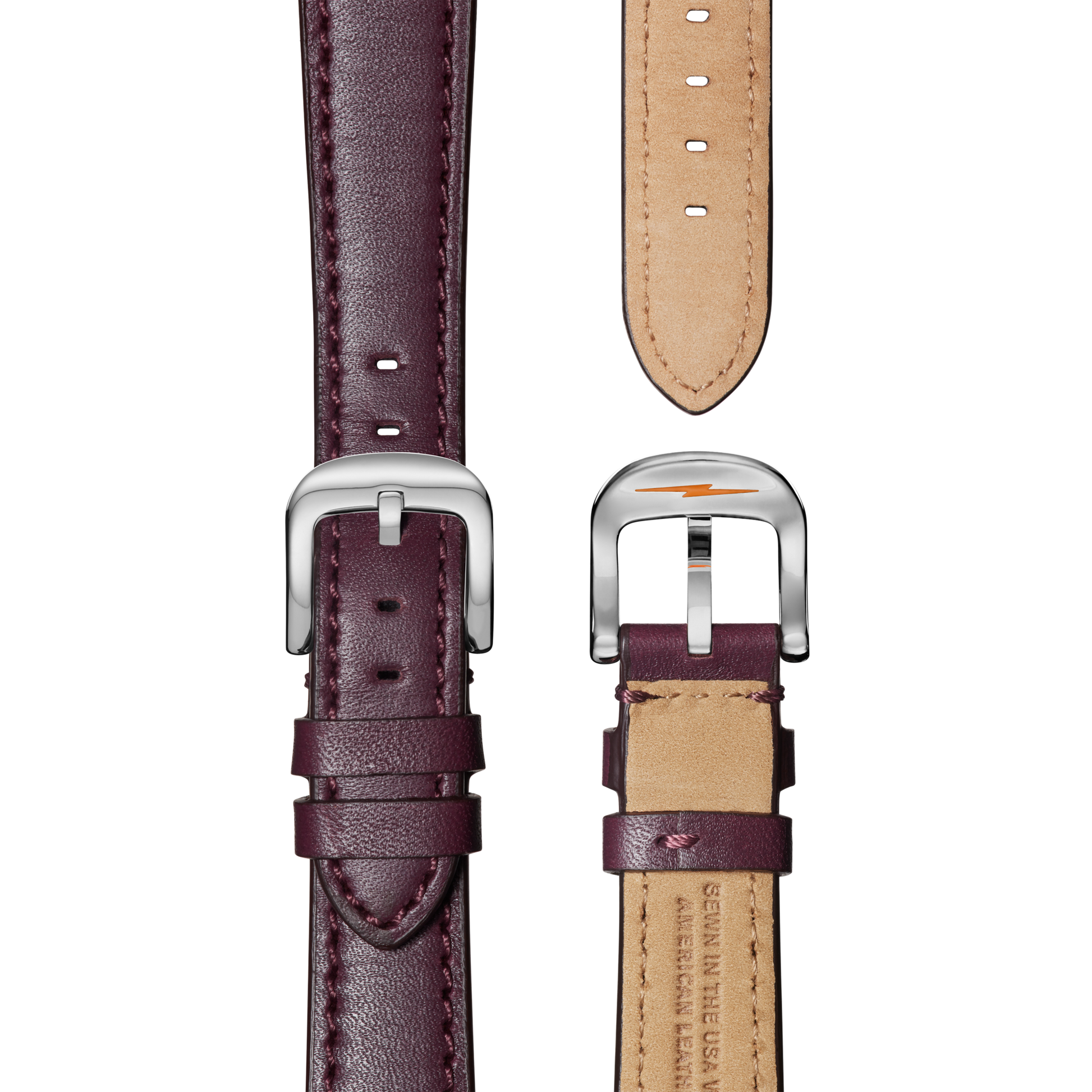 QR Strap: 18/16 Nappa, RR Classic, PoSS - Aubergine