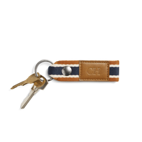 Webbing Keychain - Brand Stripe / Tan