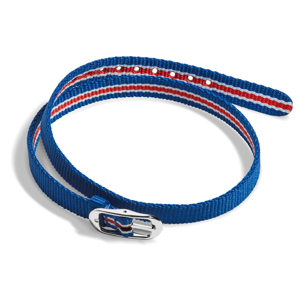 10mm Blue/White/Red Nylon Watch Strap - Blush / Coral / Bourbon