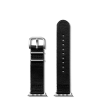 20mm Black Split Nylon Apple Watch Strap - Black
