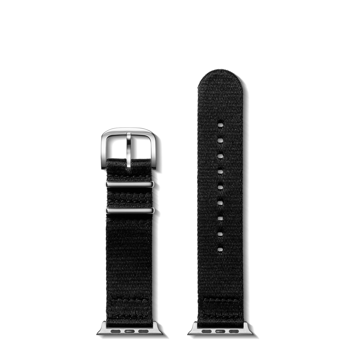 20mm Black Split Nylon Apple Watch Strap - Black