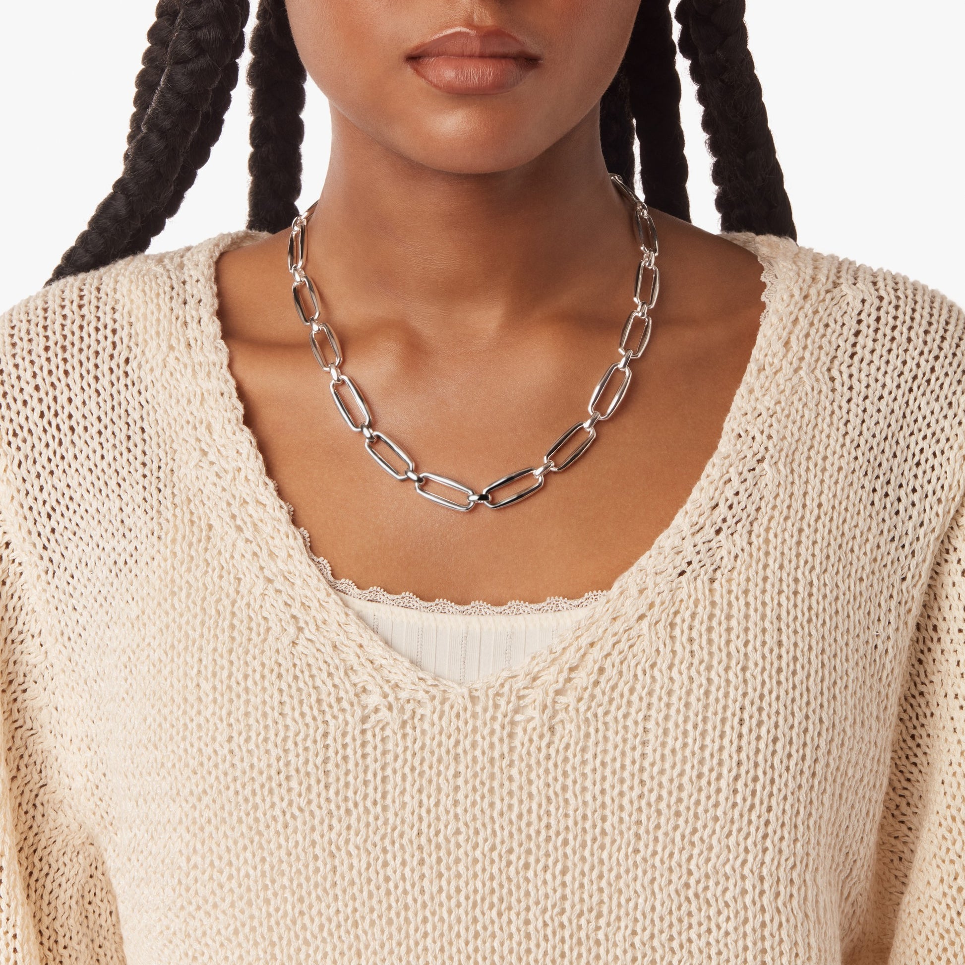 Signature Chunky Link Necklace - Sterling Silver