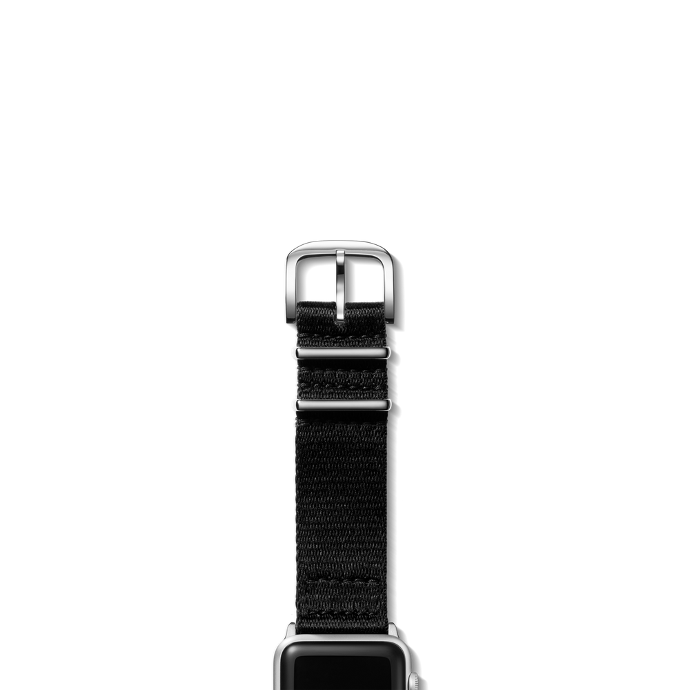 20mm Black Split Nylon Apple Watch Strap - Black