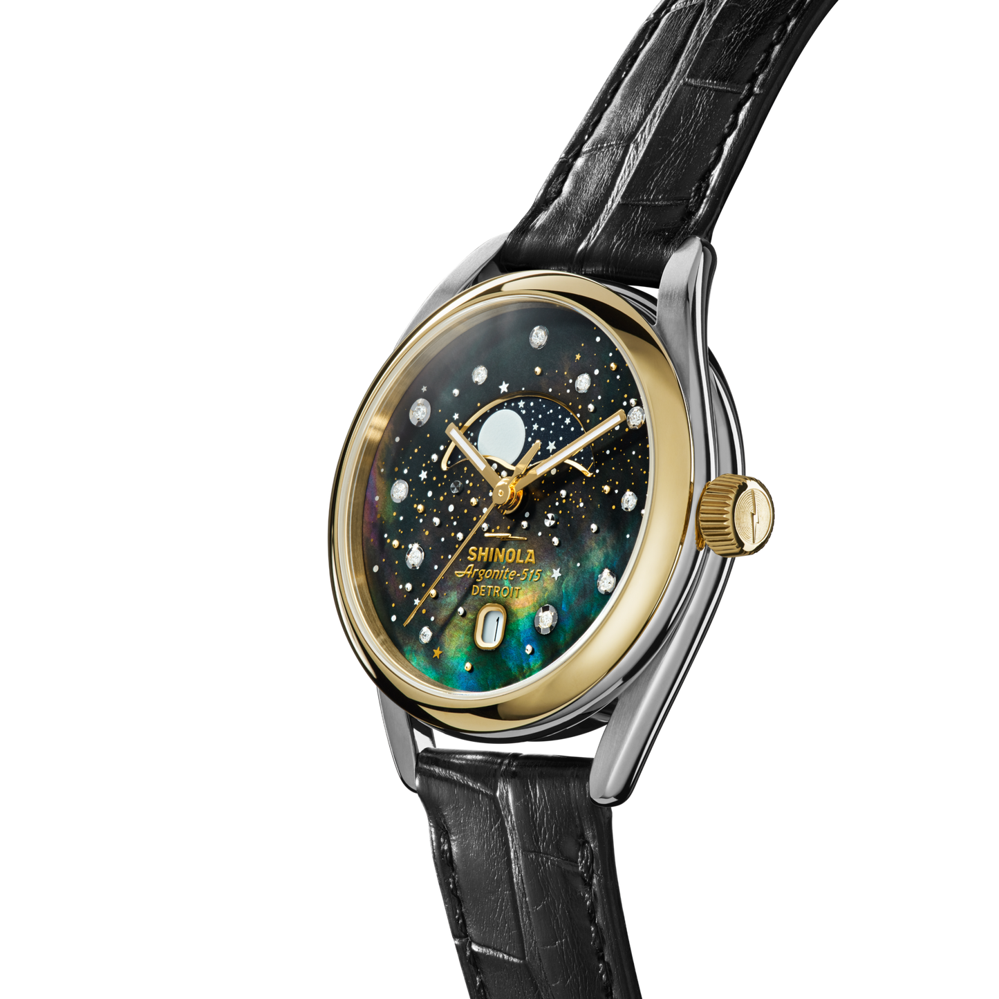 Celestial Derby Watch - Black Mother of Pearl Diamond