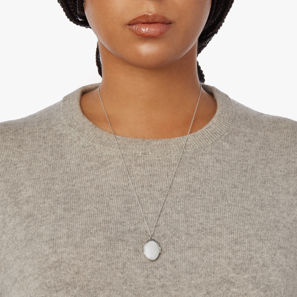 Heirloom Statement Locket Necklace - Sterling Silver