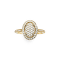 Diamond Pave Oval Ring - Yellow Gold