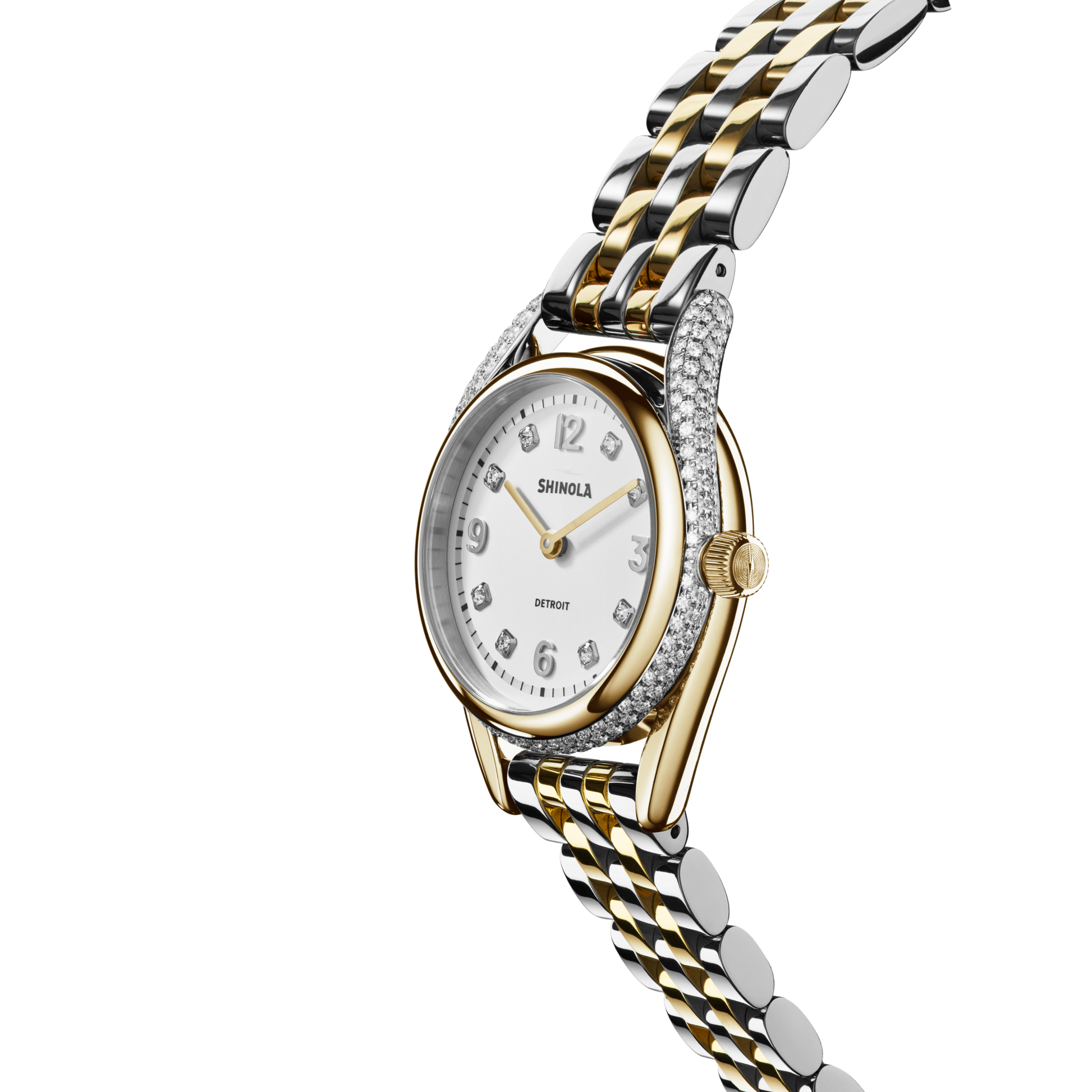 Diamond Derby Watch - Silver + Gold Bracelet