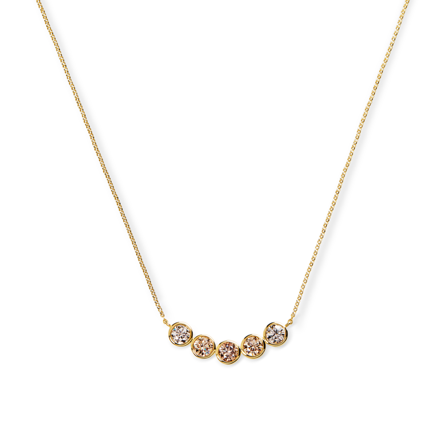 Desert Diamond Curved Bar Necklace