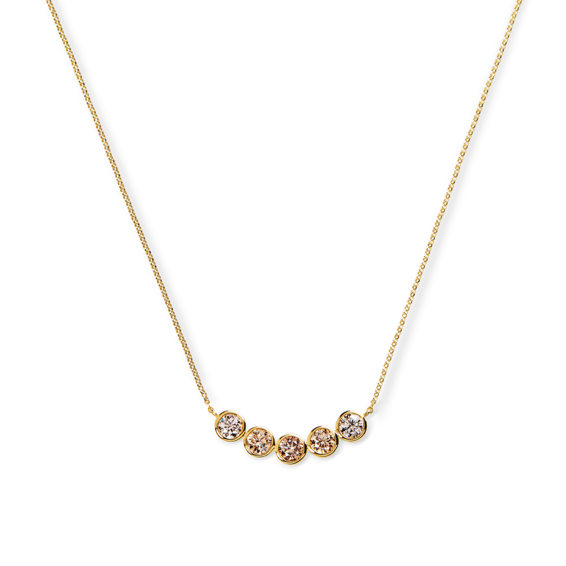 Desert Diamond Curved Bar Necklace