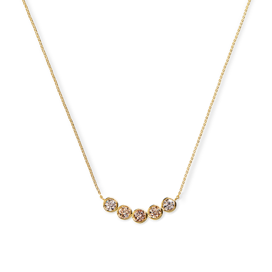 Desert Diamond Curved Bar Necklace