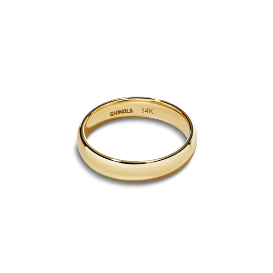 4mm Round Yellow Gold Band