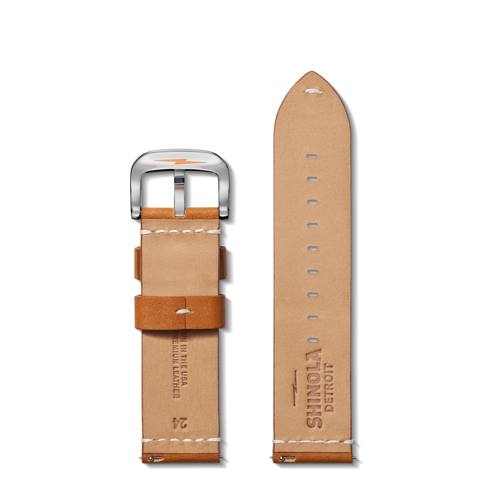 24mm Tan Leather Watch Strap - Tan