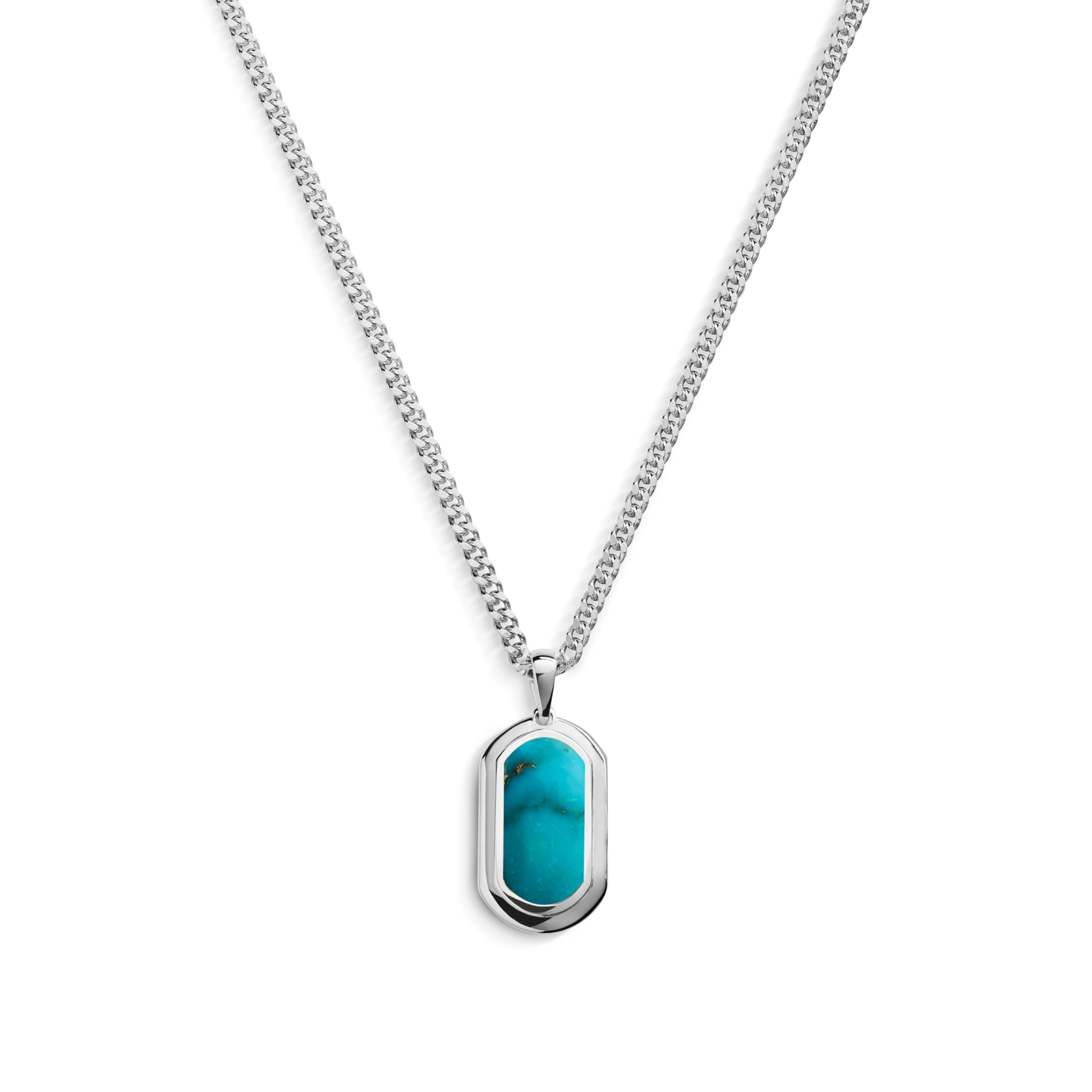 Turquoise Inlay Tag Necklace