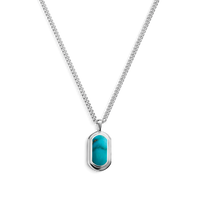 21mm Turquoise Inlay Tag Necklace