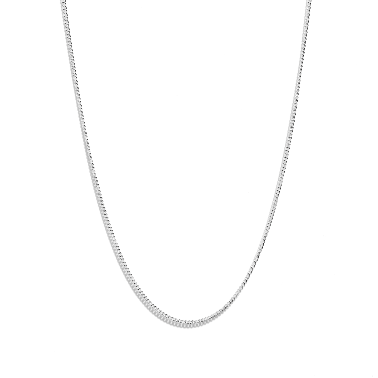 Small Curb Chain Necklace - Sterling Silver